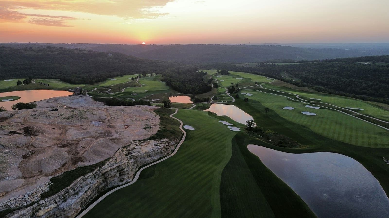 Aerial at sunset