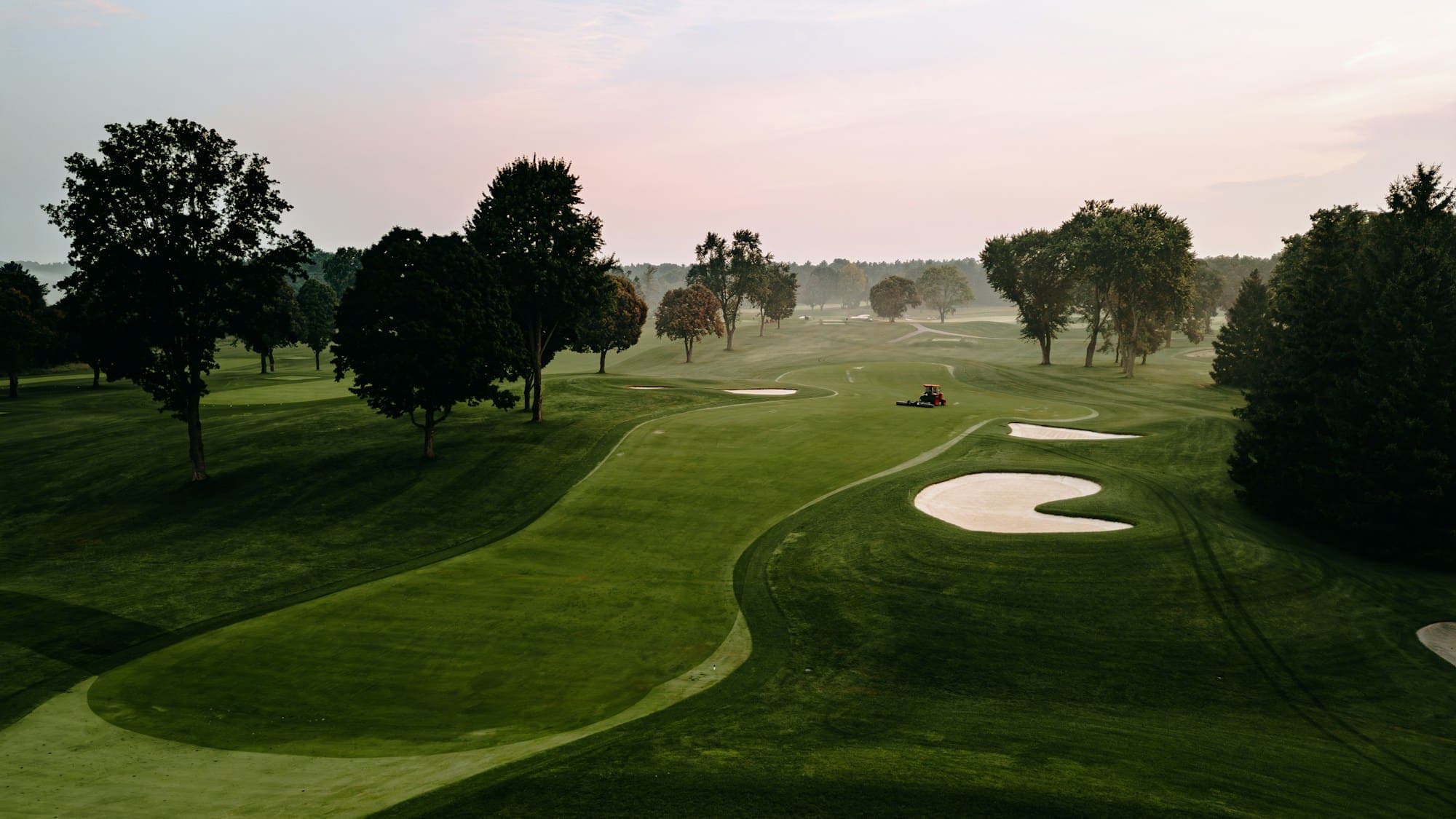 Fairway and bunkers at dawn
