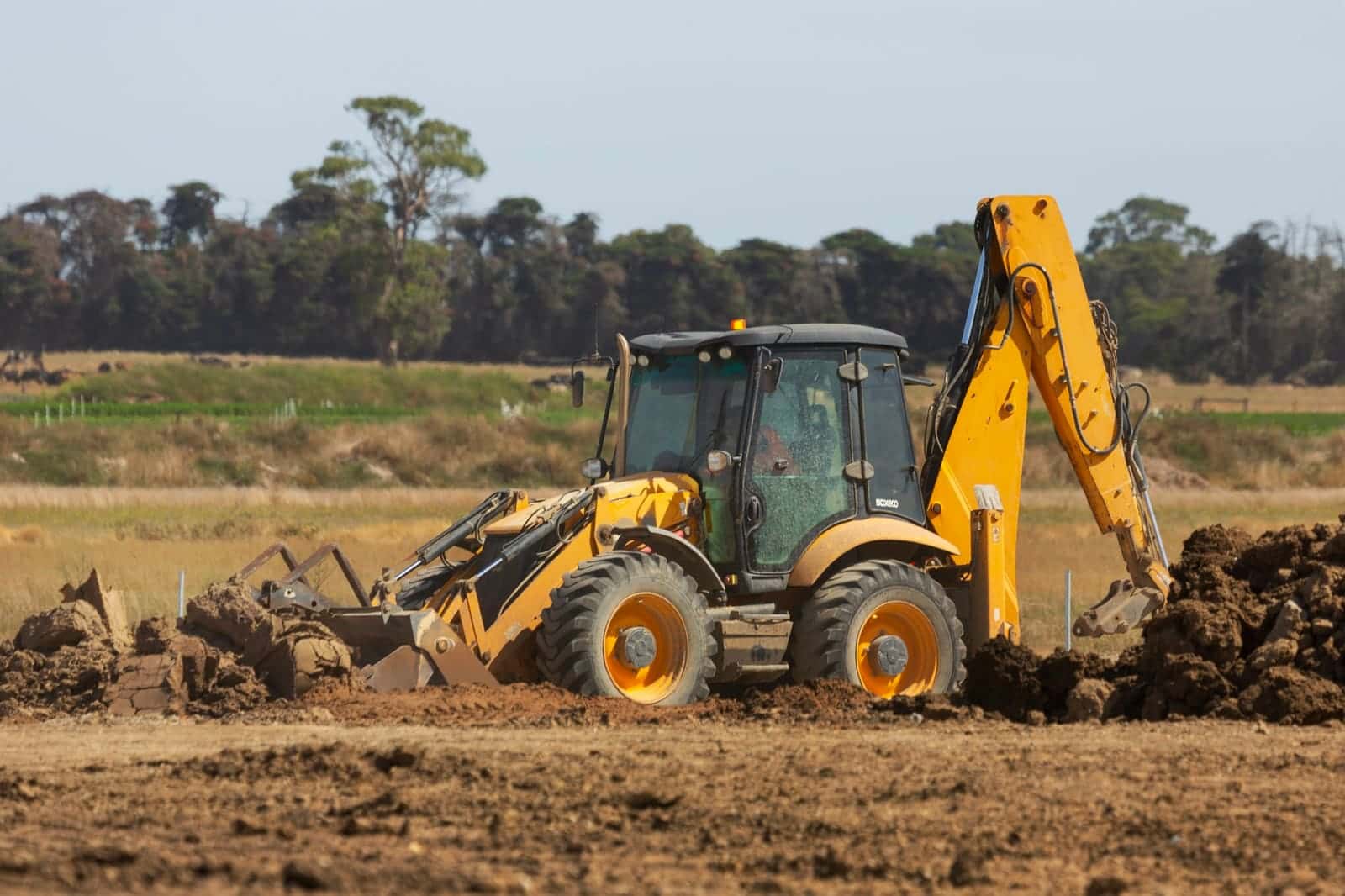 Earthwork in progress on a renovation site